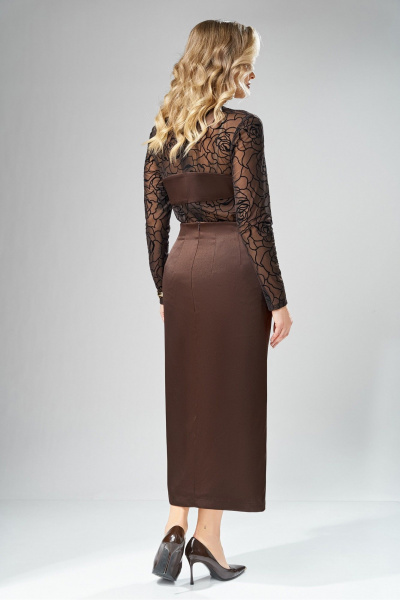 Платье Ольга Стиль С-1003 шоколадный - фото 3