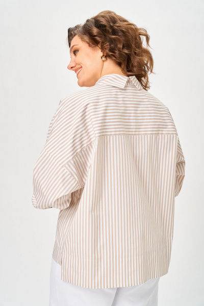 Блуза Michel chic 798 полоска_бежевая - фото 6