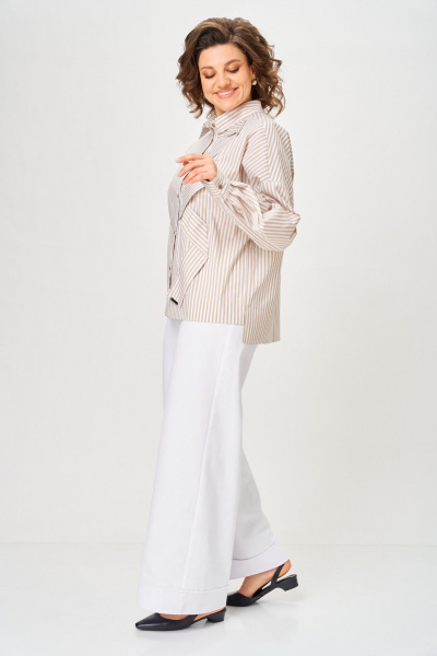 Блуза Michel chic 798 полоска_бежевая - фото 5