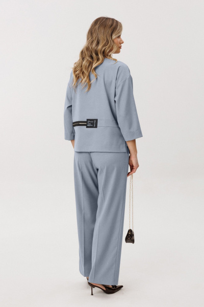 Брюки, жакет Verita 2440 серо-голубой - фото 4