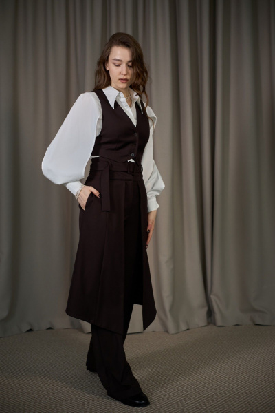 Брюки, жилет ALIN 6006 шоколад - фото 2