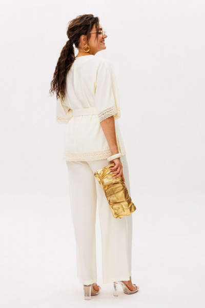 Блуза, брюки Anelli 1607 ванильный-пломбир - фото 10