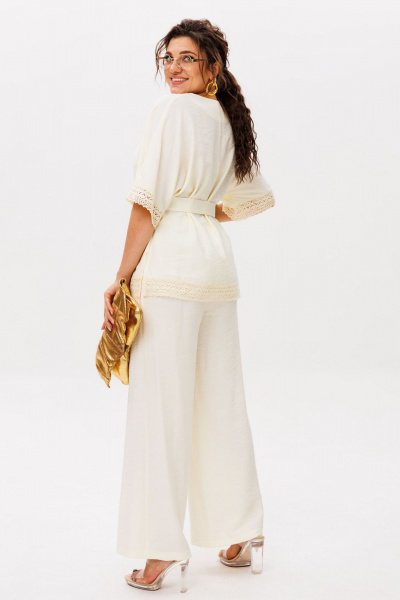 Блуза, брюки Anelli 1607 ванильный-пломбир - фото 4