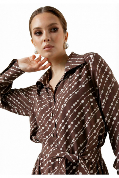 Платье Erika 7202-1 коричневый - фото 2