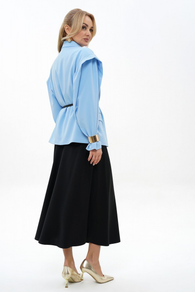 Жакет, юбка Alani Collection 2509 голубой-черный - фото 5