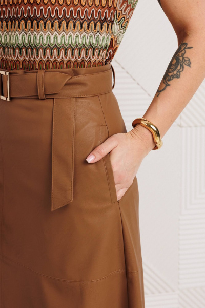 Жакет, топ, юбка Мода Юрс 26-2850 кэмел - фото 6