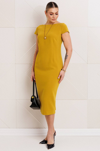 Жакет, платье Мода Юрс 26-2969 горчица - фото 8