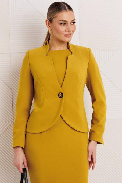 Жакет, платье Мода Юрс 26-2969 горчица - фото 4