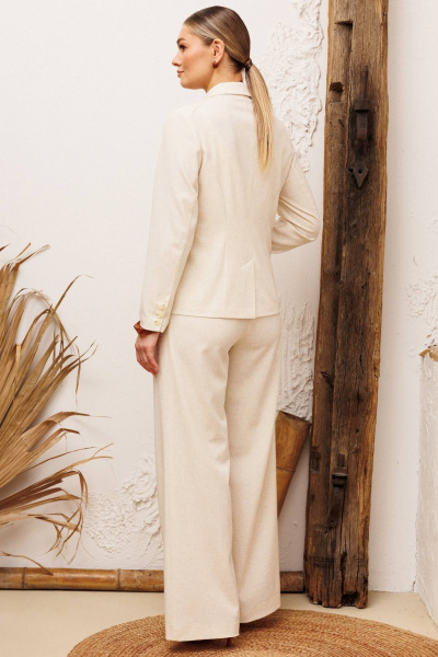 Брюки, жакет Мода Юрс 26-2924 молочный - фото 8