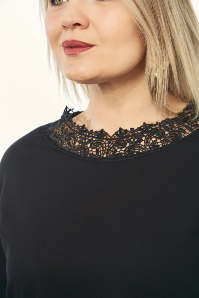 Джемпер, юбка Takka Plus 26-265 черный-зеленый - фото 10