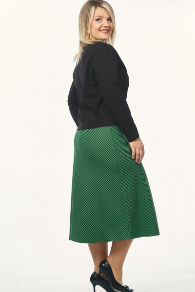 Джемпер, юбка Takka Plus 26-265 черный-зеленый - фото 6