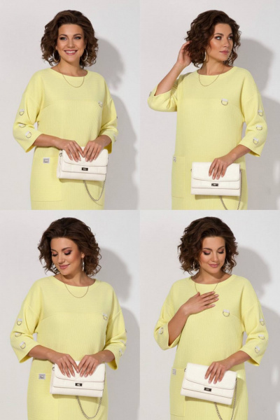 Платье Liliana 1485 лимонный - фото 4