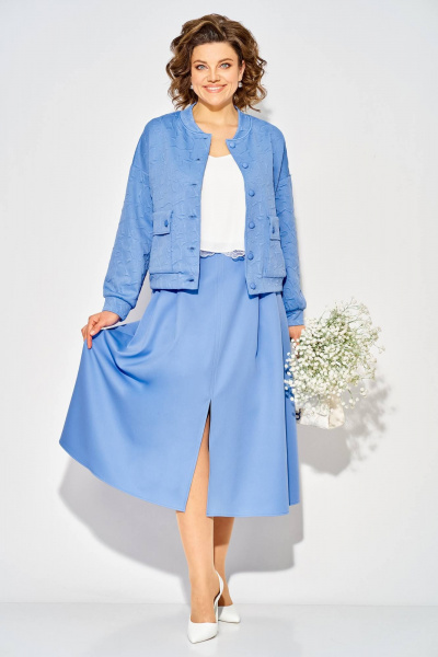 Бомбер, юбка Liliana 1513 голубой - фото 9
