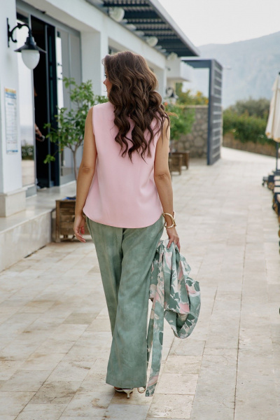 Блуза, брюки, жакет Vittoria Queen 27913 зеленый-меланж - фото 7