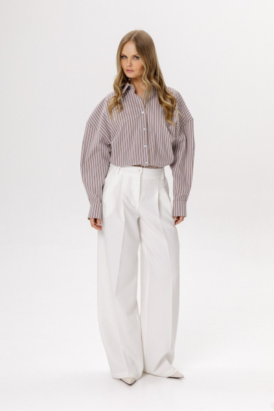 Рубашка PiRS 6226 коричневая_полоска - фото 3