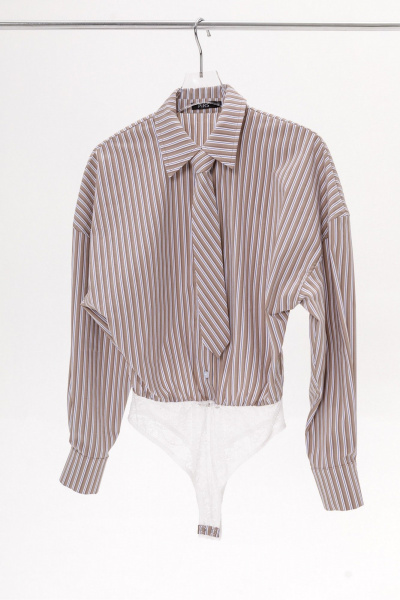 Рубашка PiRS 6226 коричневая_полоска - фото 2