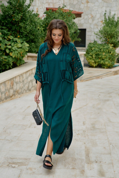 Блуза, платье Vittoria Queen 28053 изумрудный - фото 2