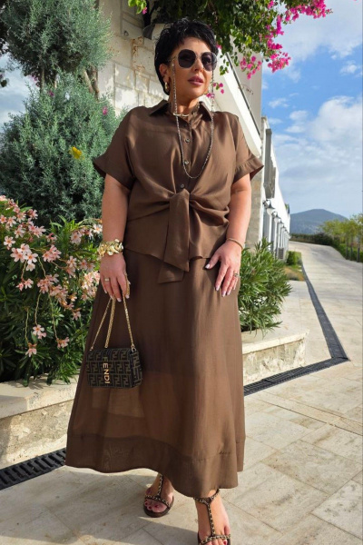 Блуза Vittoria Queen 28083бл шоколад - фото 6