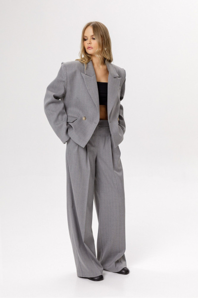 Жакет PiRS 6377 светло-серый - фото 5