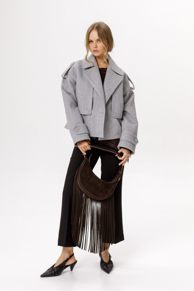 Тренч PiRS 6519 серый - фото 3