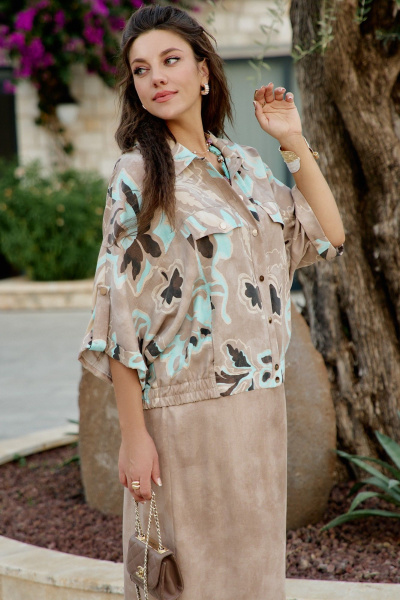 Блуза Vittoria Queen 28113бл какао - фото 1