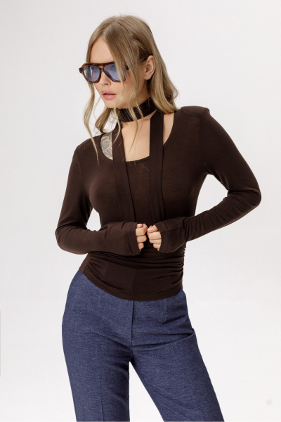 Джемпер PiRS 6521 коричневый - фото 1