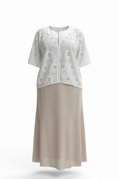 Блуза, юбка Vittoria Queen 28583к песочный - фото 7