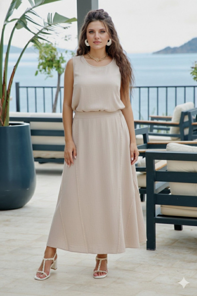 Блуза, юбка Vittoria Queen 28583к песочный - фото 1