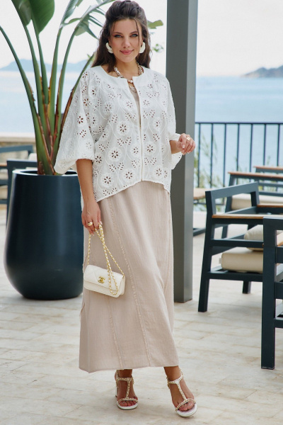 Блуза, юбка Vittoria Queen 28583к песочный - фото 4