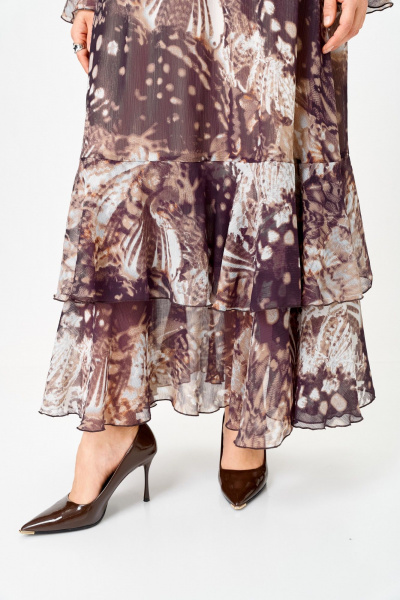 Платье ANASTASIA MAK 1280 бежево-коричневый - фото 10