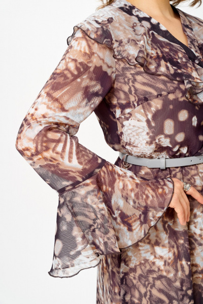 Платье ANASTASIA MAK 1280 бежево-коричневый - фото 9