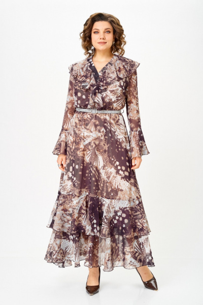 Платье ANASTASIA MAK 1280 бежево-коричневый - фото 2