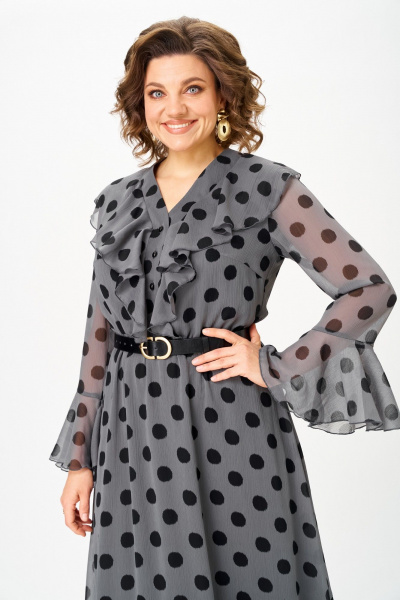 Платье ANASTASIA MAK 1280 серый+черный - фото 5