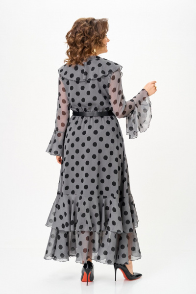 Платье ANASTASIA MAK 1280 серый+черный - фото 13
