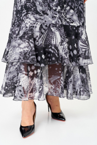 Платье ANASTASIA MAK 1280 серый+черный_мультиколор - фото 9