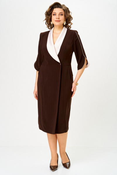 Платье ANASTASIA MAK 1308 коричневый - фото 2