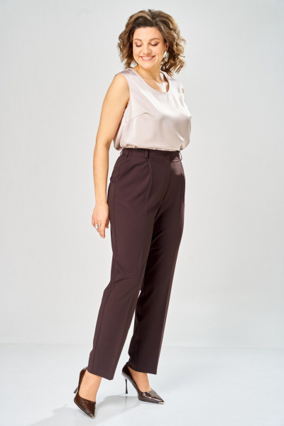 Брюки, жакет ANASTASIA MAK 1315 коричневый+пудра - фото 6