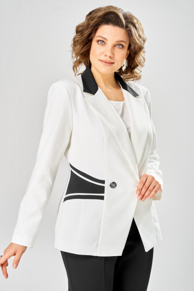 Брюки, жакет ANASTASIA MAK 1315 черный+молочный - фото 8