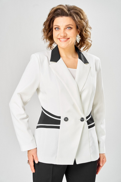 Брюки, жакет ANASTASIA MAK 1315 черный+молочный - фото 6