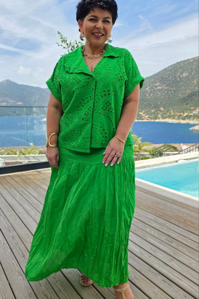 Блуза, юбка Vittoria Queen 28893 зеленый - фото 6