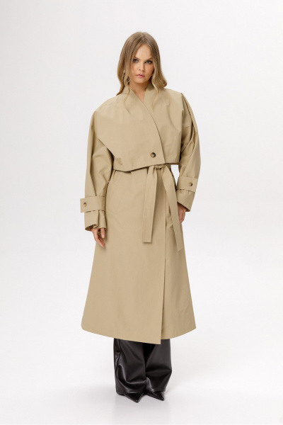 Тренч PiRS 6595 бежевый - фото 8