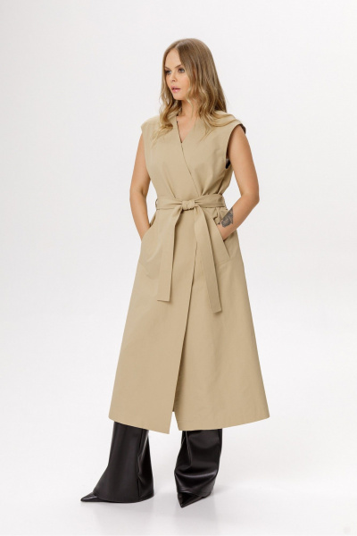 Тренч PiRS 6595 бежевый - фото 4