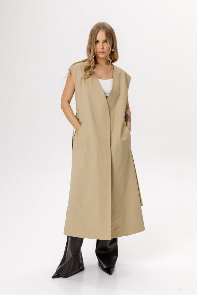 Тренч PiRS 6595 бежевый - фото 2