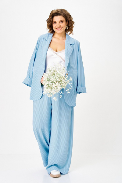 Брюки, жакет Michel chic 1446 небесно-голубой - фото 2