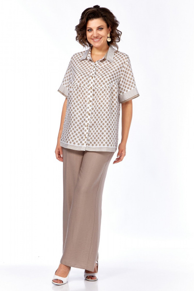 Блуза, брюки Matini 1.1319 бежевый _горох - фото 3