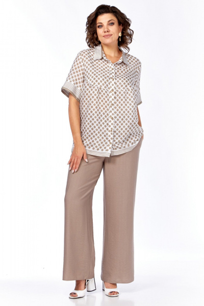 Блуза, брюки Matini 1.1319 бежевый _горох - фото 1
