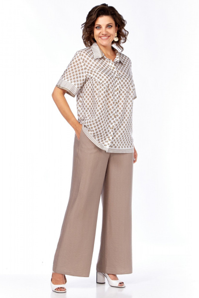 Блуза, брюки Matini 1.1319 бежевый _горох - фото 2