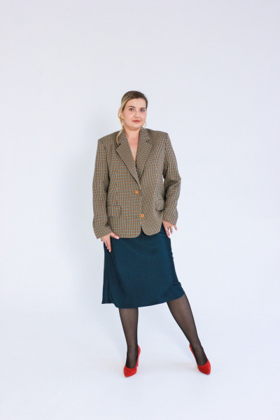 Жакет Dolce Forma GAK-BE-01_горчица-хвоя - фото 1