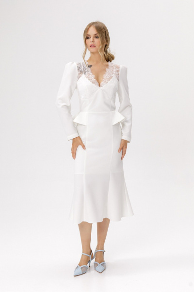 Платье PiRS 6605 молочный - фото 7