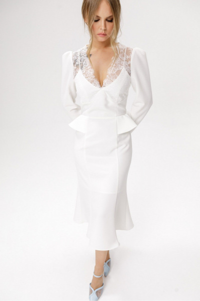 Платье PiRS 6605 молочный - фото 2